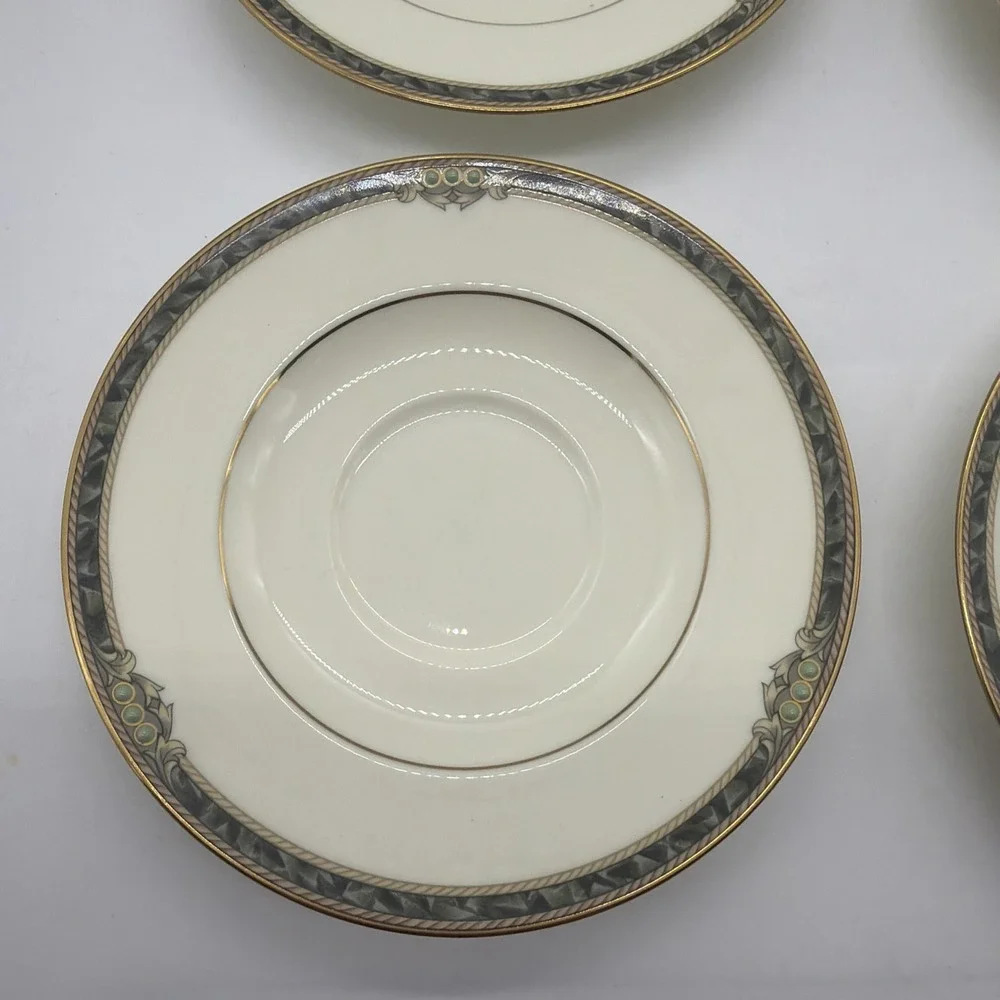 4 Noritake  Covina Pattern  Bone China Saucers in  Excellent Condition, 6 inches